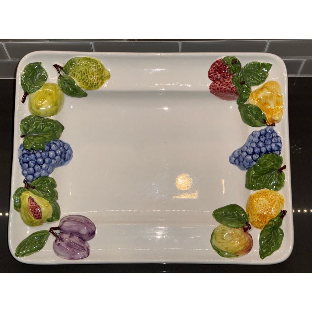 Vintage Italian Frutta Fresca 17” Porcelain Fruit/Pasta/Salad Platter- ITALY
